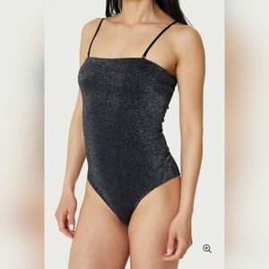 Forever 21 Glittery Black Bodysuit